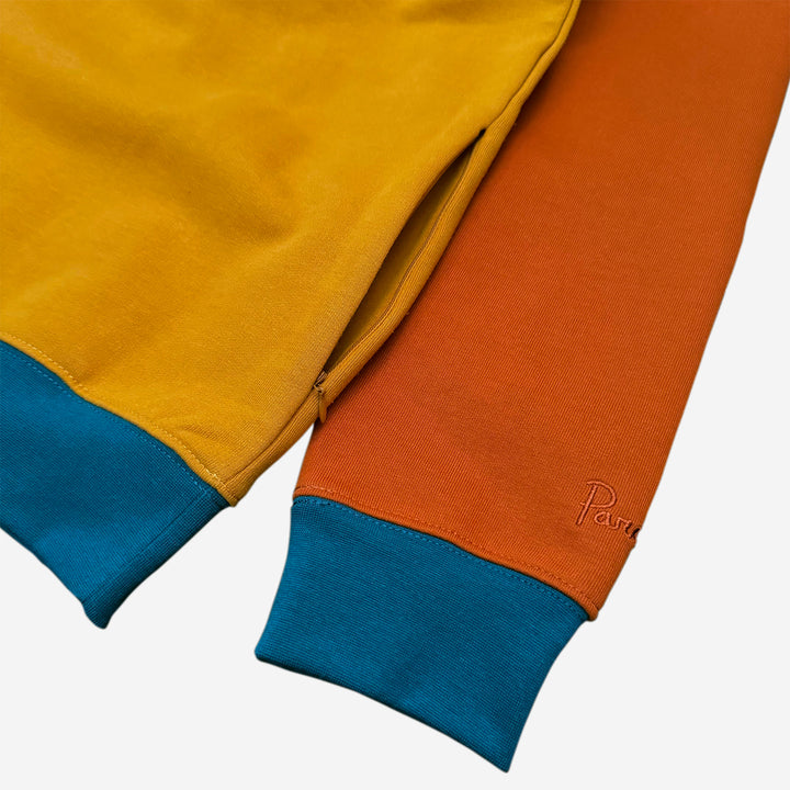 Parched Color Block Pocket Crew Neck Sweatshirt - Autumn Lagoon