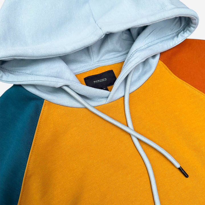 Parched Color Block Hooded Sweatshirt - Autumn Lagoon