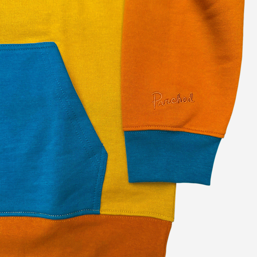 Parched Color Block Hooded Sweatshirt - Autumn Lagoon