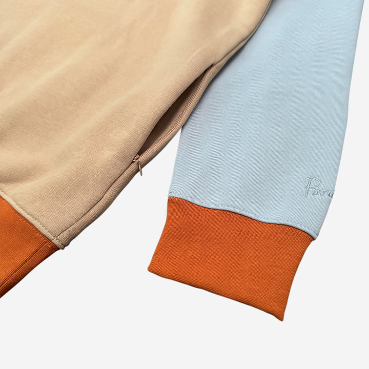 Parched Color Block Pocket Crew Neck Sweatshirt - Pale Sunset