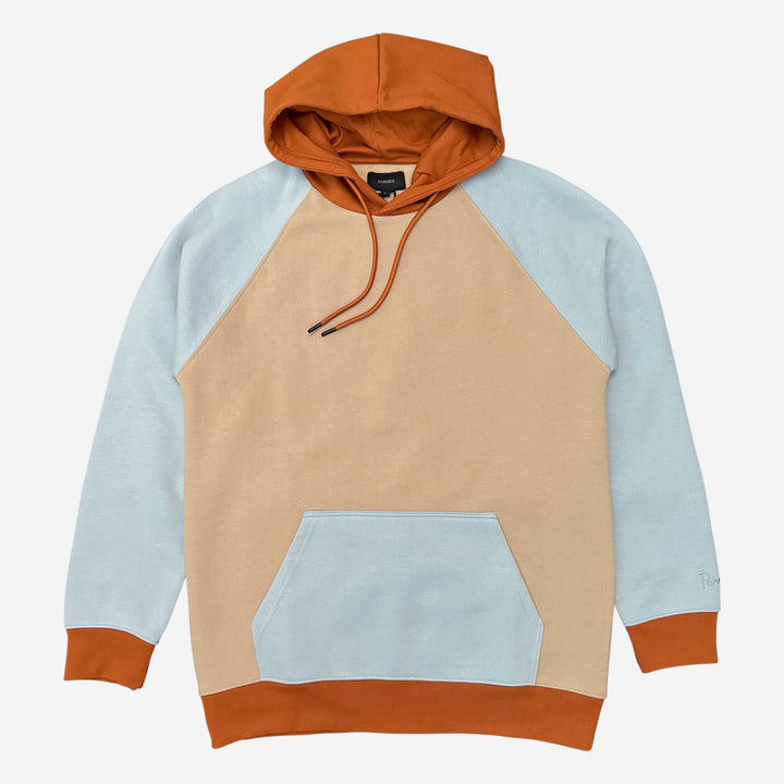 Parched Color Block Hooded Sweatshirt - Pale Sunset