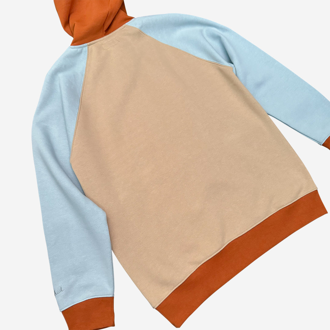 Parched Color Block Hooded Sweatshirt - Pale Sunset