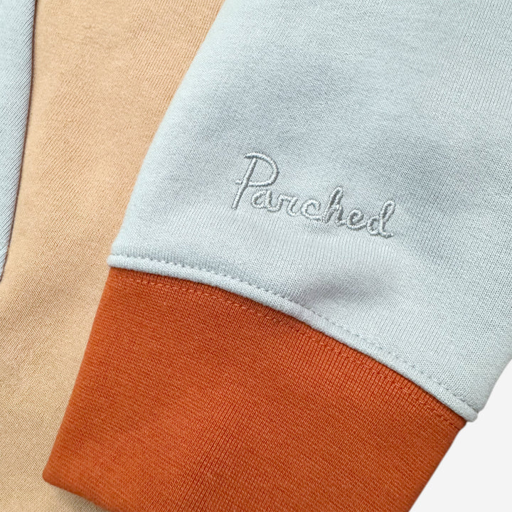 Parched Color Block Hooded Sweatshirt - Pale Sunset