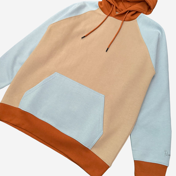 Parched Color Block Hooded Sweatshirt - Pale Sunset