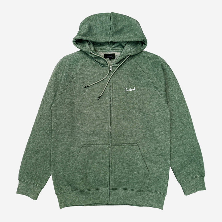 Parched Script Zip-Up Hooded Sweatshirt - Heather Forest