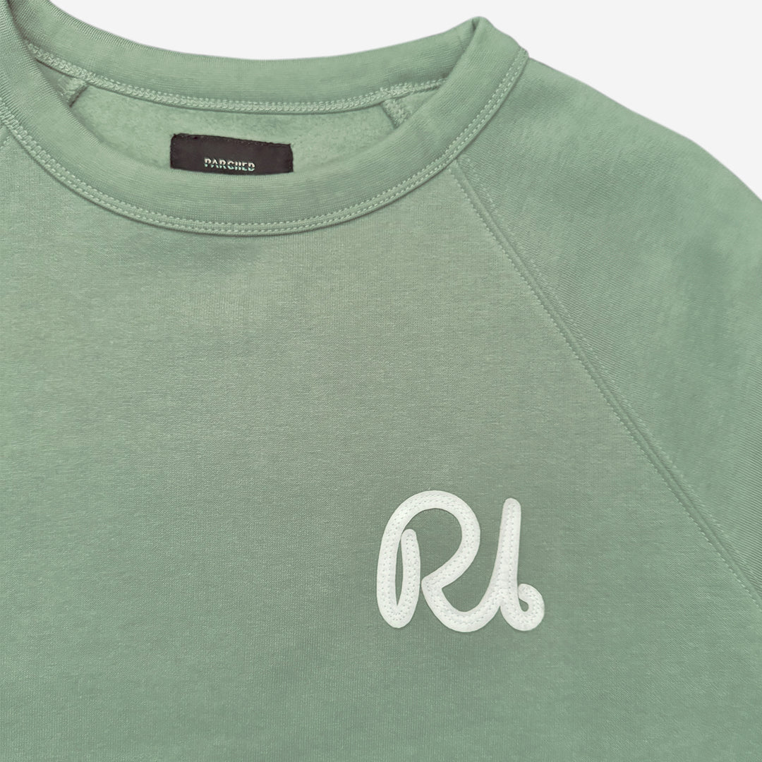 Rhode Island RI Script Pocket Crew Neck Sweatshirt