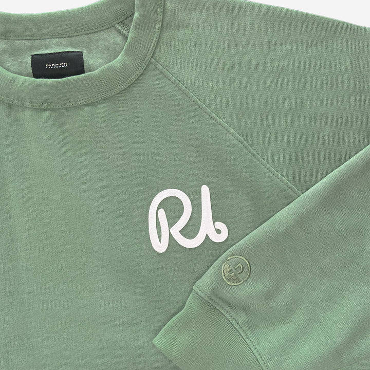 Rhode Island RI Script Crew Neck Sweatshirt