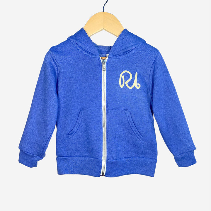 Rhode Island RI Script Toddler Zip-Up Sweatshirt